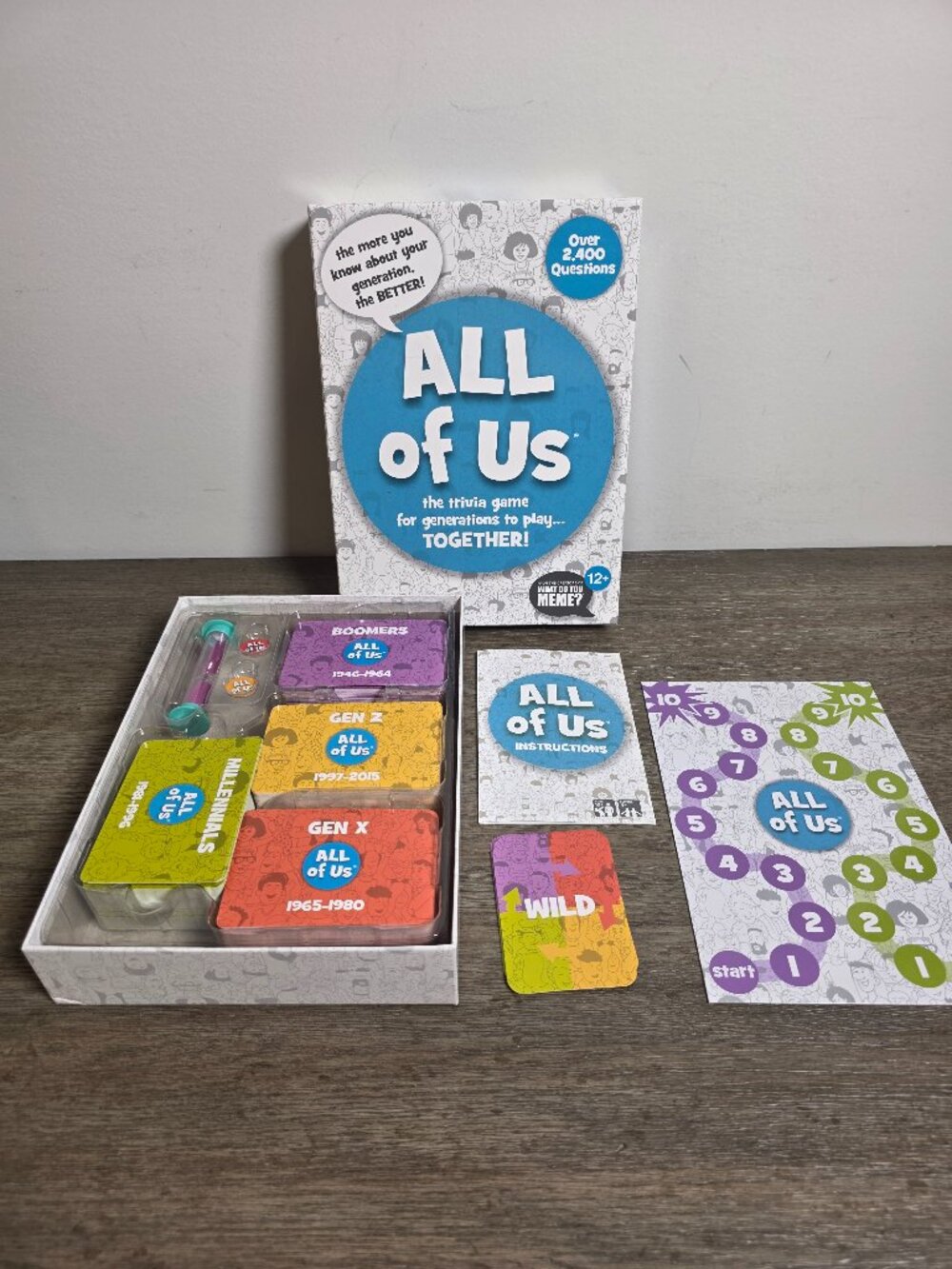 All of Us Trivia Board Game Kids Parents Grandparents Friends Family